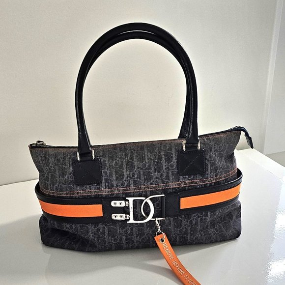 DIOR Christian Dior Denim Blue Trotter Flight Bag - Picture 3 of 16